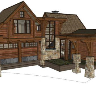 老木屋su模型下载_sketchup草图大师SKP模型