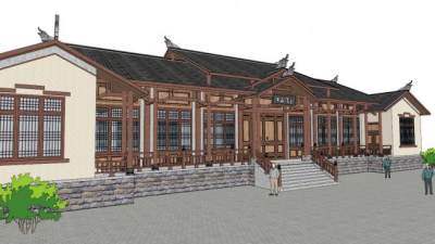 宋代古建筑su模型下载_sketchup草图大师SKP模型