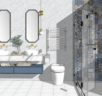 卫生间室内su模型下载_sketchup草图大师SKP模型