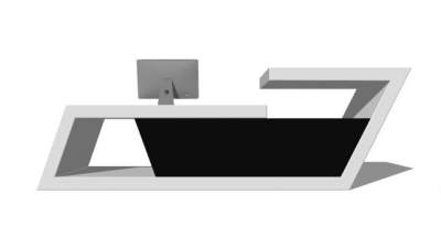 简约前台柜设计SU模型下载_sketchup草图大师SKP模型