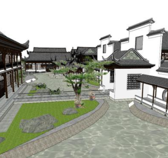 民居古建筑su模型下载_sketchup草图大师SKP模型