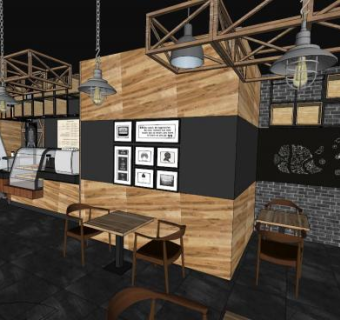 奶茶店SU模型下载_sketchup草图大师SKP模型