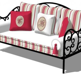 欧式铁艺沙发su模型下载_sketchup草图大师SKP模型