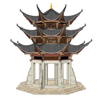 东南亚塔SU模型下载_sketchup草图大师SKP模型