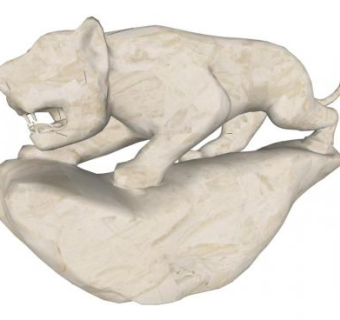 虎雕塑su模型下载_sketchup草图大师SKP模型