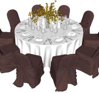 酒店室内桌椅su模型下载_sketchup草图大师SKP模型