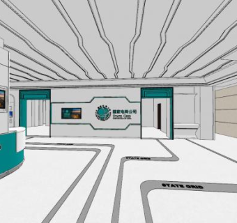 现代电力局SU模型下载_sketchup草图大师SKP模型