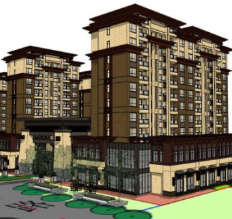 汉唐店铺su模型下载_sketchup草图大师SKP模型