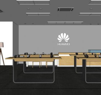 现代手机店SU模型下载_sketchup草图大师SKP模型