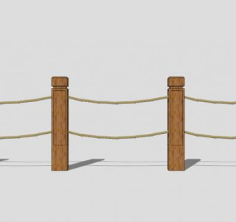 麻绳栏杆su模型下载_sketchup草图大师SKP模型