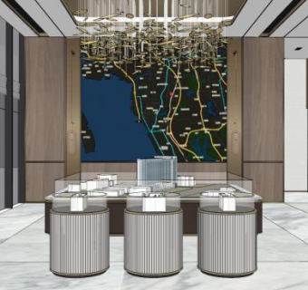 唐商大厦售楼处SU模型下载_sketchup草图大师SKP模型