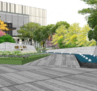 现代售楼部展示区SU模型下载_sketchup草图大师SKP模型