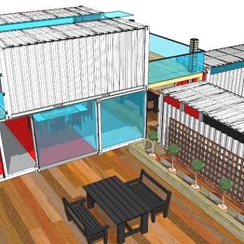 集装箱设计su模型下载_sketchup草图大师SKP模型