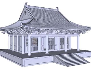 中式风格建筑<em>屋顶</em>su模型下载_sketchup草图大师SKP模型