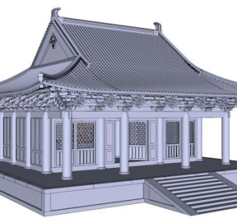 中式风格建筑屋顶su模型下载_sketchup草图大师SKP模型