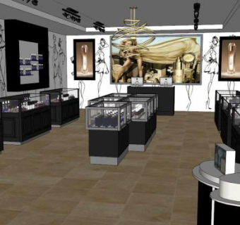 护肤品货架su模型下载_sketchup草图大师SKP模型