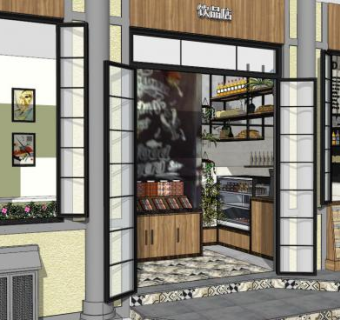 饮料店su模型下载_sketchup草图大师SKP模型