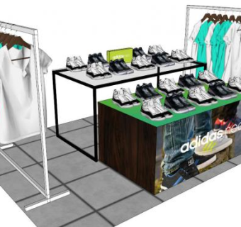 服装店展柜su模型下载_sketchup草图大师SKP模型