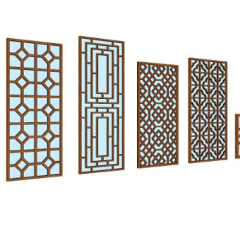 古建筑窗户su模型下载_sketchup草图大师SKP模型