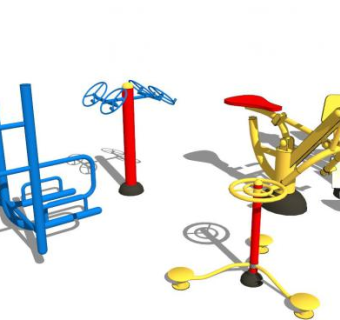 青年户外健身器材su模型下载_sketchup草图大师SKP模型