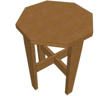 木凳子su模型下载_sketchup草图大师SKP模型