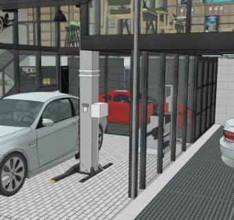 汽车店su模型下载_sketchup草图大师SKP模型