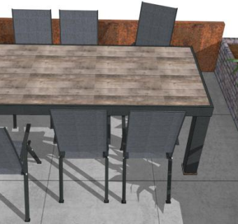 室外景观桌椅su模型下载_sketchup草图大师SKP模型