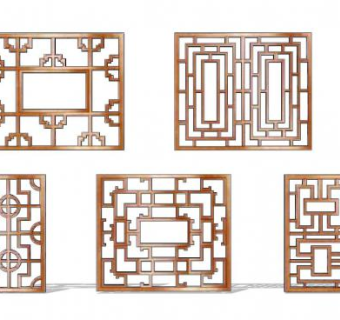 木塑雕花su模型下载_sketchup草图大师SKP模型