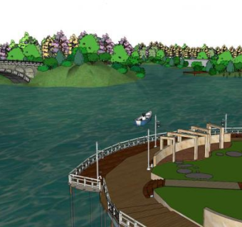 休闲公园su模型下载_sketchup草图大师SKP模型