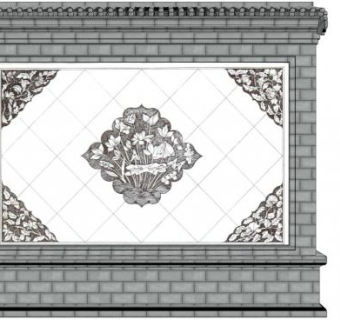 新亚洲景墙su模型下载_sketchup草图大师SKP模型