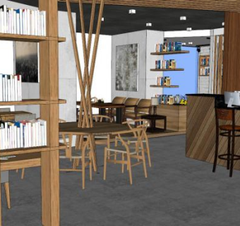 书吧毕业设计su模型下载_sketchup草图大师SKP模型