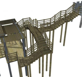 现代栈道su模型下载_sketchup草图大师SKP模型