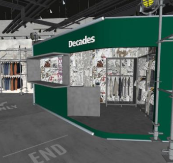 工业风男装店SU模型下载_sketchup草图大师SKP模型