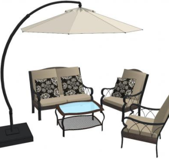 太阳伞户外家具su模型下载_sketchup草图大师SKP模型