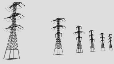 电塔su模型下载_sketchup草图大师SKP模型