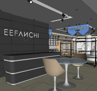 伊梵希服装店SU模型下载_sketchup草图大师SKP模型