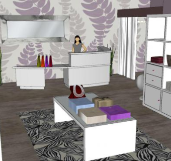 现代服装店室内设计SU模型下载_sketchup草图大师SKP模型