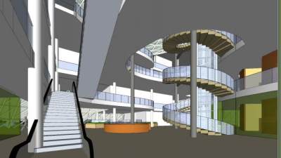 现代商场大楼室内SU模型下载_sketchup草图大师SKP模型