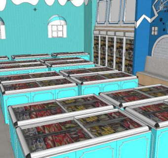 冷饮商场SU模型下载_sketchup草图大师SKP模型