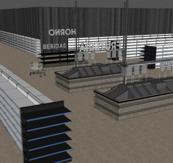 现代大型超市商场SU模型下载_sketchup草图大师SKP模型