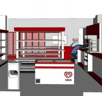 现代水果超市SU模型下载_sketchup草图大师SKP模型