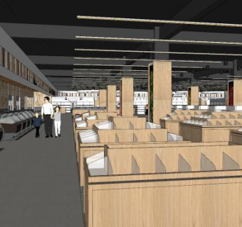 现代大型商场超市SU模型下载_sketchup草图大师SKP模型