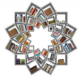 创意书柜su模型下载_sketchup草图大师SKP模型