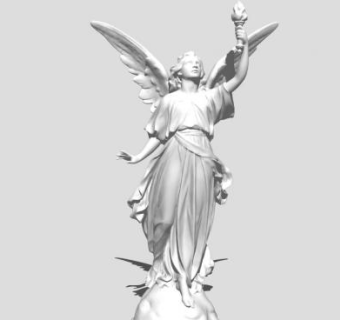 欧式天使雕塑su模型下载_sketchup草图大师SKP模型