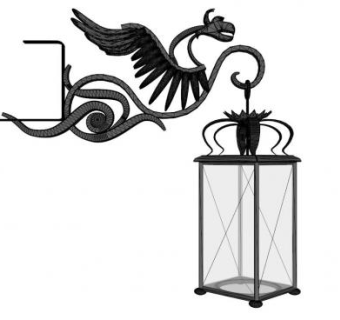 铁艺壁灯su模型下载_sketchup草图大师SKP模型