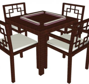 原木桌su模型下载_sketchup草图大师SKP模型