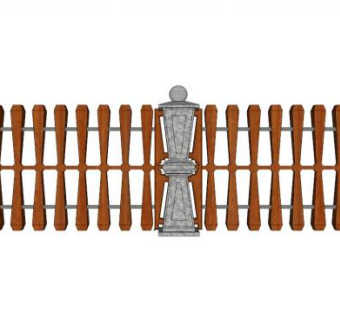 仿木栏杆su模型下载_sketchup草图大师SKP模型