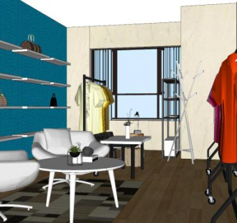 服装店室内SU模型下载_sketchup草图大师SKP模型