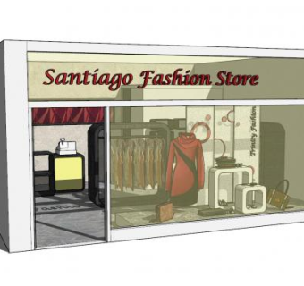 现代小型女装店SU模型下载_sketchup草图大师SKP模型