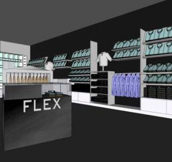 国盛服装店SU模型下载_sketchup草图大师SKP模型